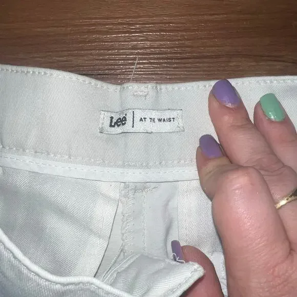 Lee Jeans At The Waist Cream Off White Vintage Khaki Dress Pant Jeans Medium - Picture 6 of 10